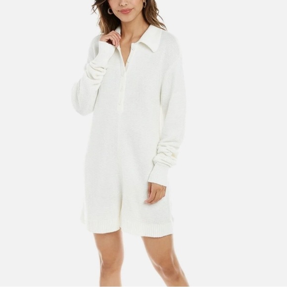 WeWoreWhat Sweater Women’s XS Cream Knit Sweater Jumper Romper - Picture 1 of 10